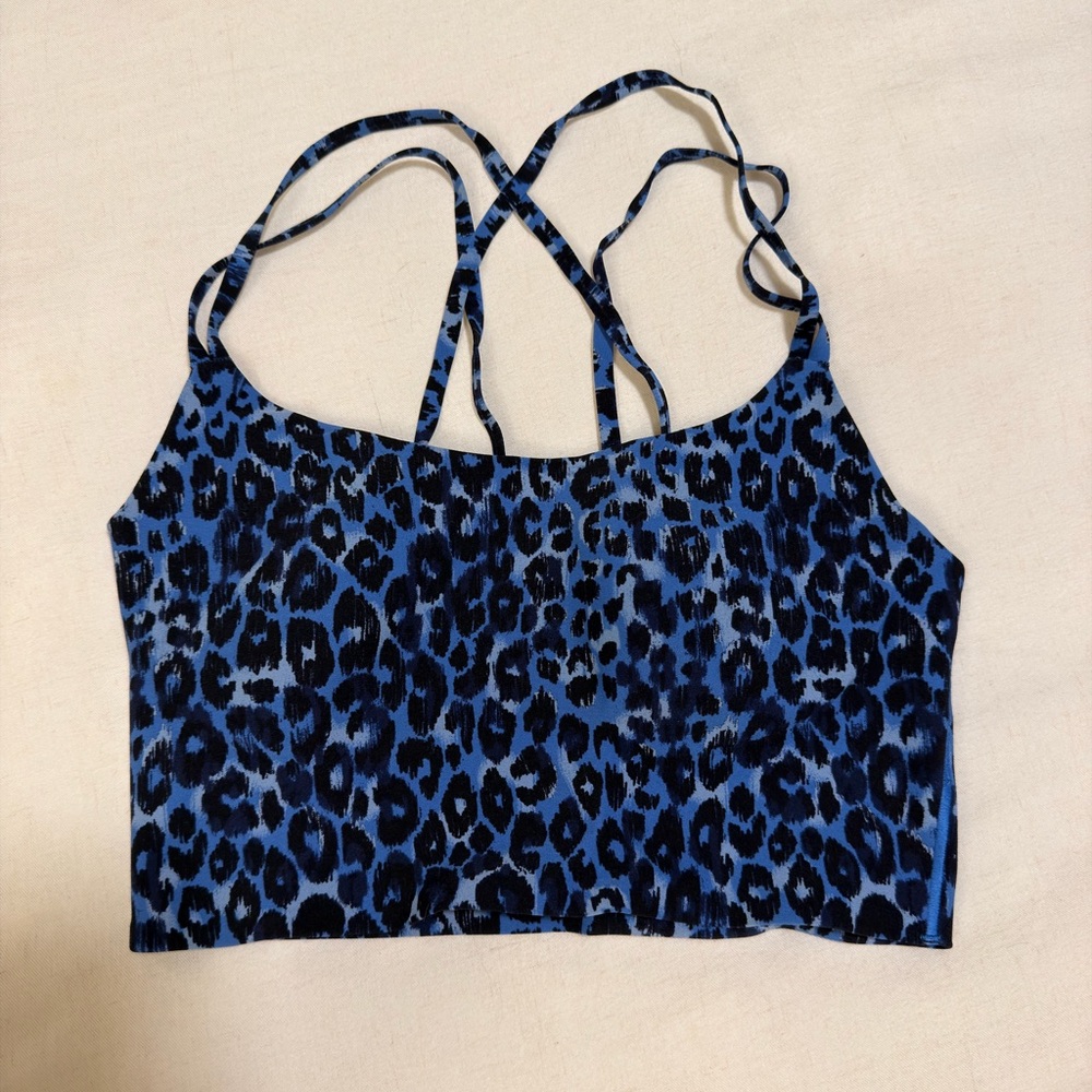 Aerie offline Blue Leopard Print Strappy Crop Top